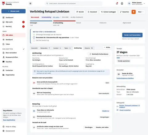 Case, archiving and retention