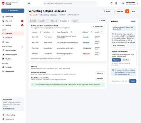 Case with assistant and AI oversight