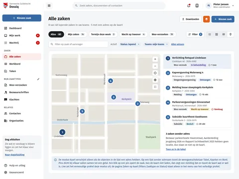Cases on the map