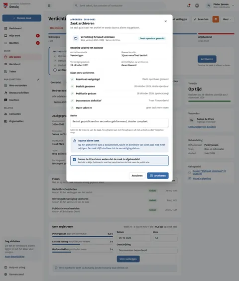 Archiveren, dialoog