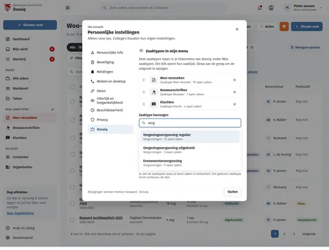 Persoonlijke instellingen